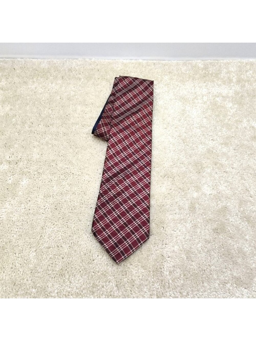 Tommy Hilfiger Plaid Necktie Silk Tartan Check Crest Woven Vintage USA Made VGC